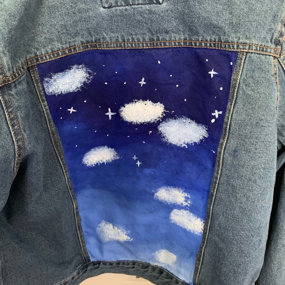 hand-painted sky denim jackets!
